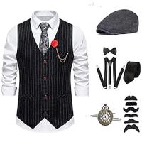 Retro vintage Roaring jaren '20 Jaren 1920 Hoeden Outfits Hesje Vest Accessoireset The Great Gatsby Heer Voor heren Modieus Kerstmis Schoolfeest Festival Das Lightinthebox