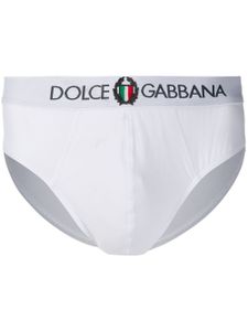 Dolce & Gabbana slip à logo brodé - Blanc