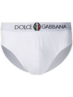 Dolce & Gabbana slip à logo brodé - Blanc - thumbnail