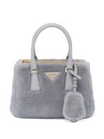 Prada mini sac Galleria en peau lainée - Gris - thumbnail