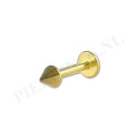 Labret 1.6 mm goud kleur spike - thumbnail