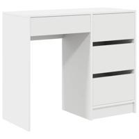 vidaXL Modern Witte Schrijfbureau met Drie Lades | Compacte Opslagoplossing Minimalistisch MDF Tafel voor Thuis Kantoor Computer Werkstation Stijlvolle Lade Matte Afwerking Elegante Meubels