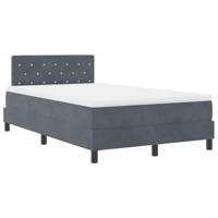 vidaXL Boxspringbed met matras en LED fluweel donkergrijs 120x200 cm