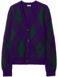 Burberry Argyle-intarsia wool cardigan - Violet