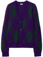 Burberry cardigan à losanges en intarsia - Violet