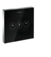 hansgrohe ShowerSelect Glass afbouwdeel v. inbouw stopkraan v. 3 functies zwart/chroom