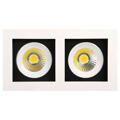 LED Spot - Inbouwspot Dubbel - Rechthoek 16W - Warm Wit 2700K - Mat Wit Aluminium - Kantelbaar 185x100mm LED Spot - Inbouwspot Dubbel - Rechthoek 16W - Warm Wit 2700K - Mat Wit Aluminium - Kantelbaar 185x100mm