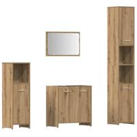 vidaXL 4-delige Badkamermeubelset bewerkt hout artisanaal eikenkleur