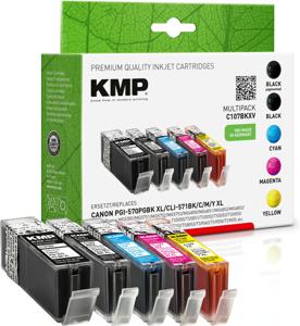 KMP Inktcartridge vervangt Canon PGI-570PGBK XL, CLI-571BK XL, CLI-571C XL, CLI-571M XL, CLI-571Y XL Compatibel Combipack Zwart, Foto zwart, Cyaan, Magenta,