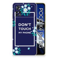 Xiaomi Poco X4 Pro 5G Silicone-hoesje Flowers Blue DTMP - thumbnail