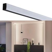 Paulmann 78903 Profiel Square met witte diffuser 2 m LED-kanalen zwart strips aluminium, kunststof strip