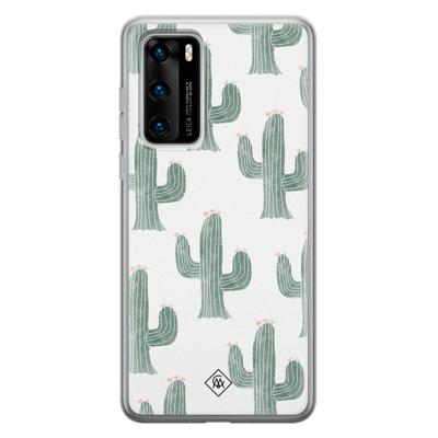 Huawei P40 siliconen telefoonhoesje - Cactus print