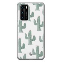Huawei P40 siliconen telefoonhoesje - Cactus print