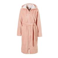 Vandyck fleece badjas Duchesse met ritssluiting en capuchon roze