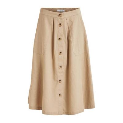 VILA midi rok VIALINA beige