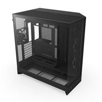 NZXT H9 Flow (2025) - Large Dual-Chamber ATX Mid-Tower Airflow PC Case - Inclusief 3 x 140mm & 1 x 120mm Fans - 420mm Radiator Ondersteuning - Gehard Glas - Back-Connect Klaar - Zwart