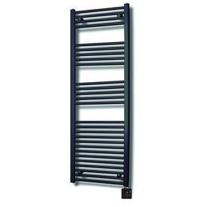 Elektrische Design Radiator Sanicare Plug & Play 172x60 cm Mat Zwart 730 Watt Met Zwarte Thermostaat En Bluetooth Links Sanicare