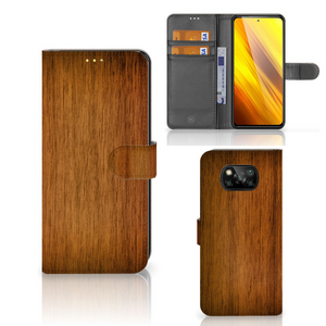 Xiaomi Poco X3 | Poco X3 Pro Book Style Case Donker Hout