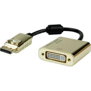 ROLINE GOLD 4K DP/DVI Adapter, Actief, v1.2, DP Male - DVI Female, Retail Blister