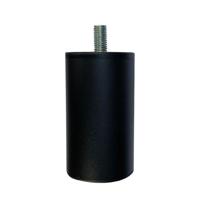 Stalen meubelpoot zwart rond ø 5 cm en hoogte 9 cm (M10)