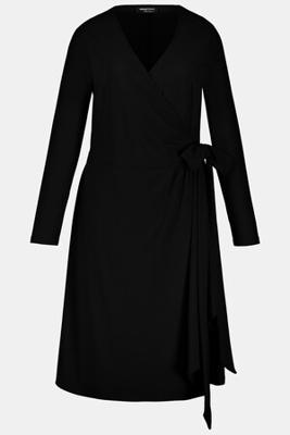 Ulla Popken Wikkeljurk, bindkoord in de taille, lange mouwen - Grote Maten