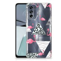 Motorola Moto G62 5G TPU Hoesje Flamingo Triangle - thumbnail