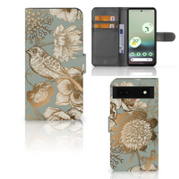 Hoesje voor Google Pixel 6A Vintage Bird Flowers - thumbnail