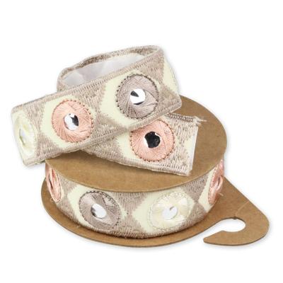 Plaklint met spiegeltjes ivoor/roze Plaklint met spiegeltjes ivoor/roze