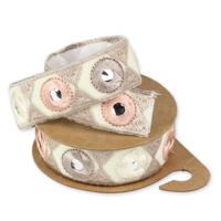 Plaklint met spiegeltjes ivoor/roze