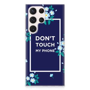 Samsung Galaxy S23 Ultra Silicone-hoesje Flowers Blue DTMP