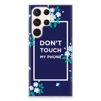 Samsung Galaxy S23 Ultra Silicone-hoesje Flowers Blue DTMP