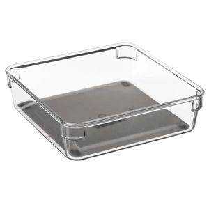 Bestekbak/keuken organizer 1-vaks Tidy Smart grijs transparant kunststof 16 x 16 x 4,5 cm