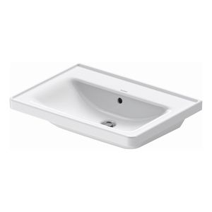 Wastafel Duravit D-Neo Met Rand Overloop Kraanvlak Zonder Kraangat 65 cm Hoogglans Wit Duravit