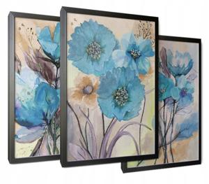 Posters - Bloemen / Blauw / Set van 3