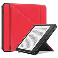 Lunso - Origami sleepcover hoes - Geschikt voor Kobo Libra 2 (7 inch) - Rood