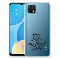 OPPO A15 Siliconen hoesje met naam Heart Smile - thumbnail