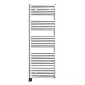 Sanicare elektrische design radiator 45x172cm wit met Bluetooth en thermostaat links zwart