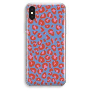 Leopard blue: iPhone XS Max Transparant Hoesje