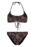 Fisico bikini à imprimé peau de serpent - Noir