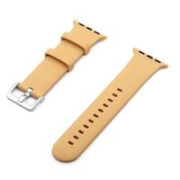By Qubix - Rubberen sportbandje met gesp - Beige - Compatible met Apple Watch 38mm / 40mm / 41mm / 42mm - Compatible Apple watch bandjes
