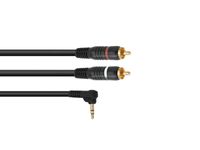 OMNITRONIC Adaptercable 3.5 Jack 90Â°/2xRCA 1.5m bk - thumbnail