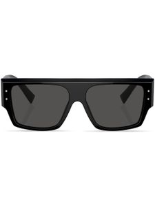 Dolce & Gabbana Eyewear lunettes de soleil rectangulaires à logo imprimé - Noir