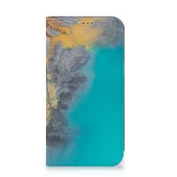 iPhone 15 Standcase Marble Blue Gold - thumbnail