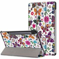 Tri-Fold Series Samsung Galaxy Tab S7/S8 Smart Folio Case - Vlinders / Bloemen - thumbnail