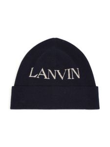 Lanvin Enfant bonnet à logo imprimé - Noir