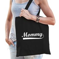 Mommy cadeau katoenen tas zwart voor dames - Cadeau moederdag - thumbnail