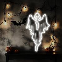 1 pc halloween neon verlichte spookwandlamp restaurant bar indoor halloween griezelige sfeer decoratief licht usb-voeding instelbare helderheid Lightinthebox