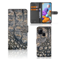 Samsung Galaxy A21s Telefoonhoesje met Pasjes Krokodillenprint