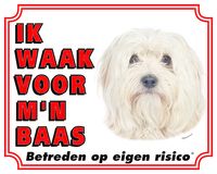 Havanezer Waakbord Blond  - Ik waak voor mijn Baas - thumbnail