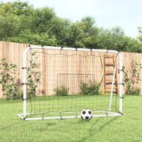 Voetbaldoel met net 184x61x123 cm staal PE wit en zwart